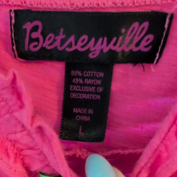 Vintage Betsey Johnson Pink Ruffle Cami SZ LG Y2K - Picture 3 of 11